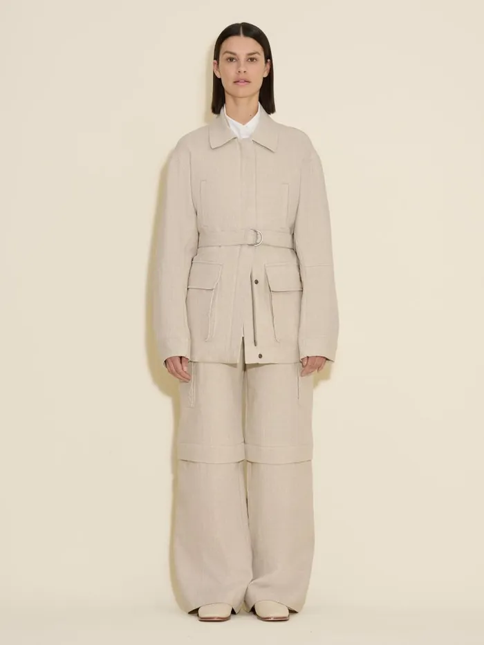 Outerwear Women Holzweiler Gorti Linen Jacket Sand