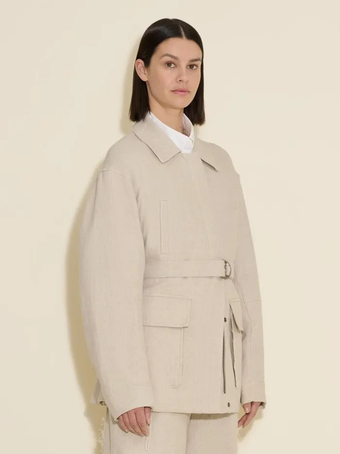 Outerwear Women Holzweiler Gorti Linen Jacket Sand