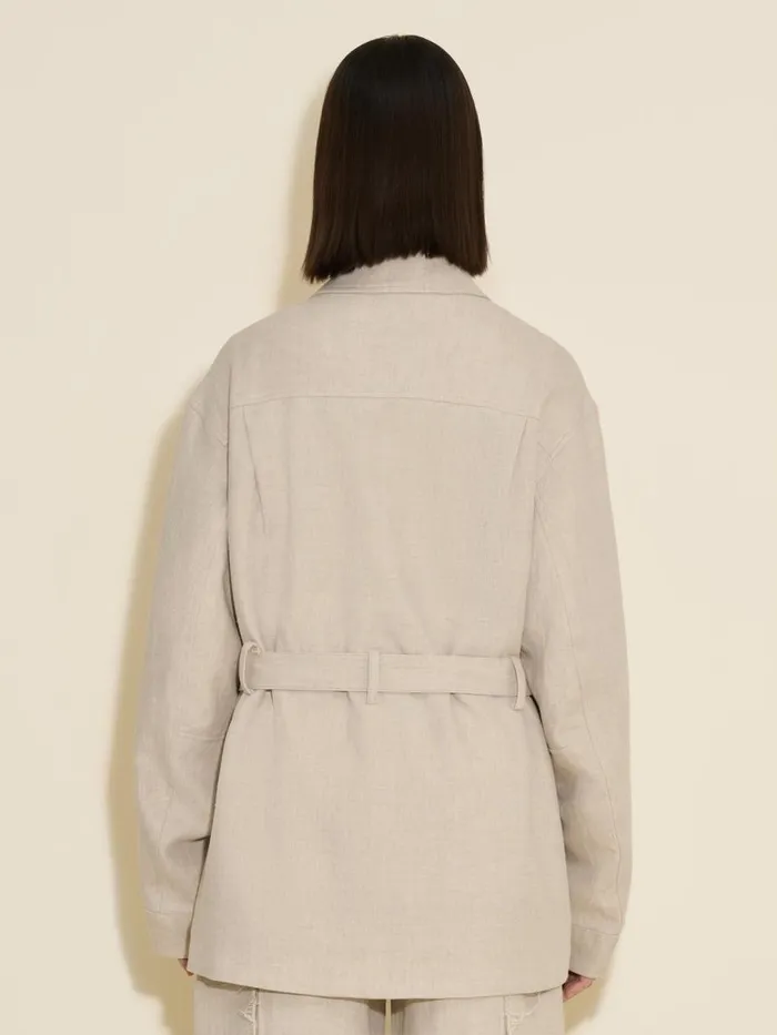 Outerwear Women Holzweiler Gorti Linen Jacket Sand