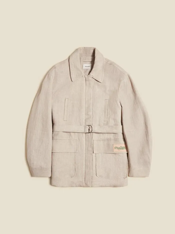 Outerwear Women Holzweiler Gorti Linen Jacket Sand