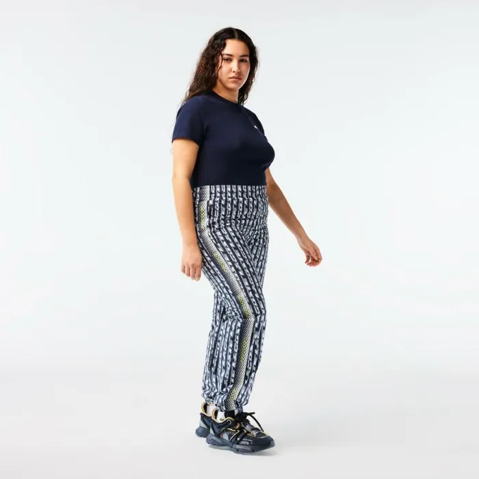 Pants and Leggings Women Lacoste Womens Logo Print Joggers Black Blue White Zi8