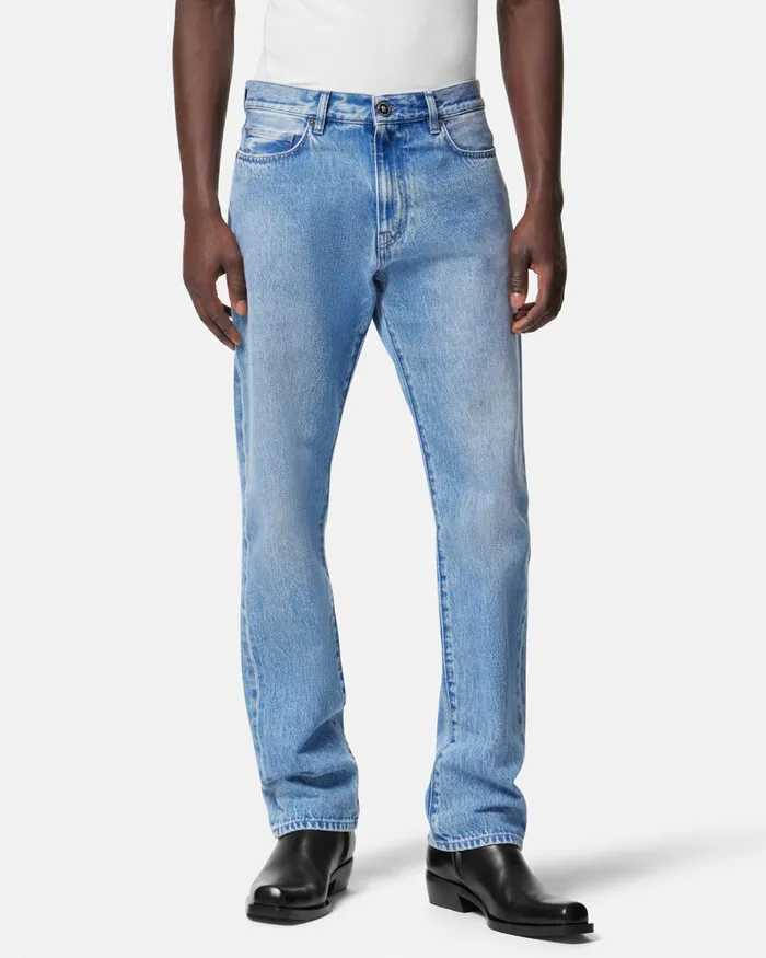 Pants and Shorts Men Versace RegularFit Jeans Blue