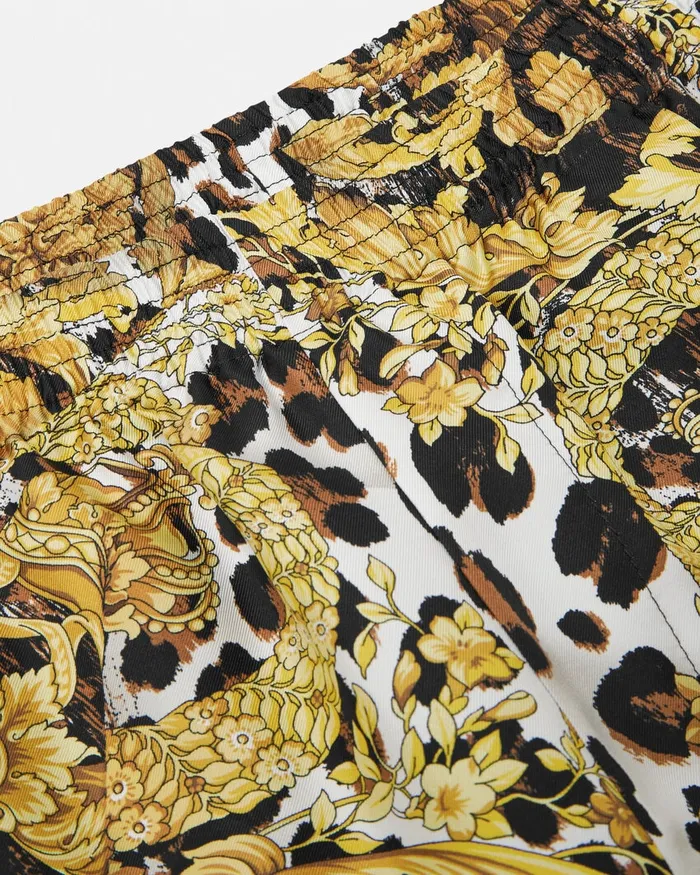Pants and Shorts Men Versace Wild Barocco Illusion Silk Shorts Print
