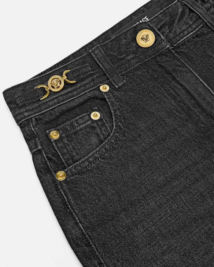 Pants and Shorts Women Versace Barocco Boyfriend Jeans Blackprint