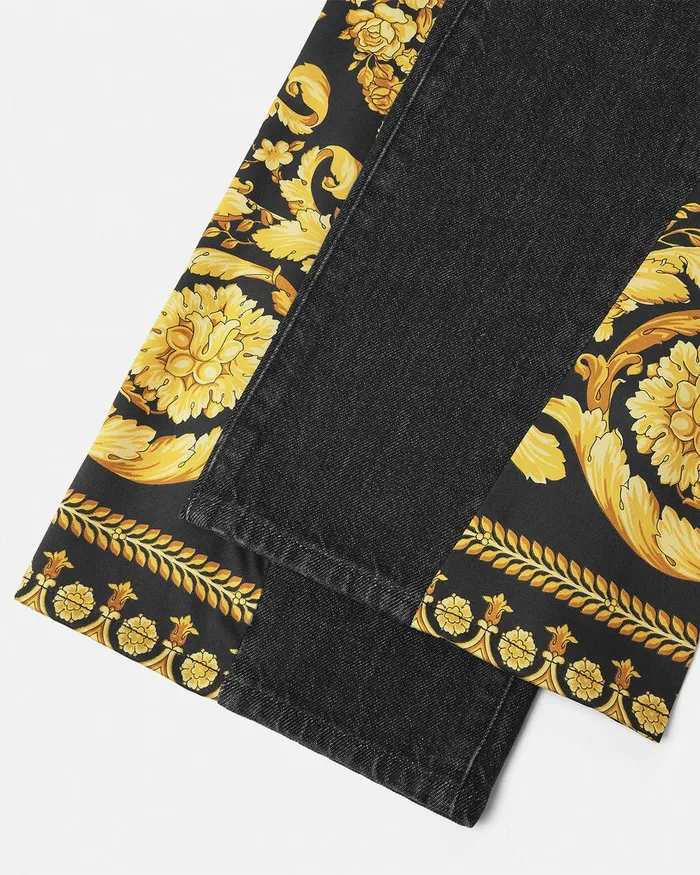 Pants and Shorts Women Versace Barocco Boyfriend Jeans Blackprint
