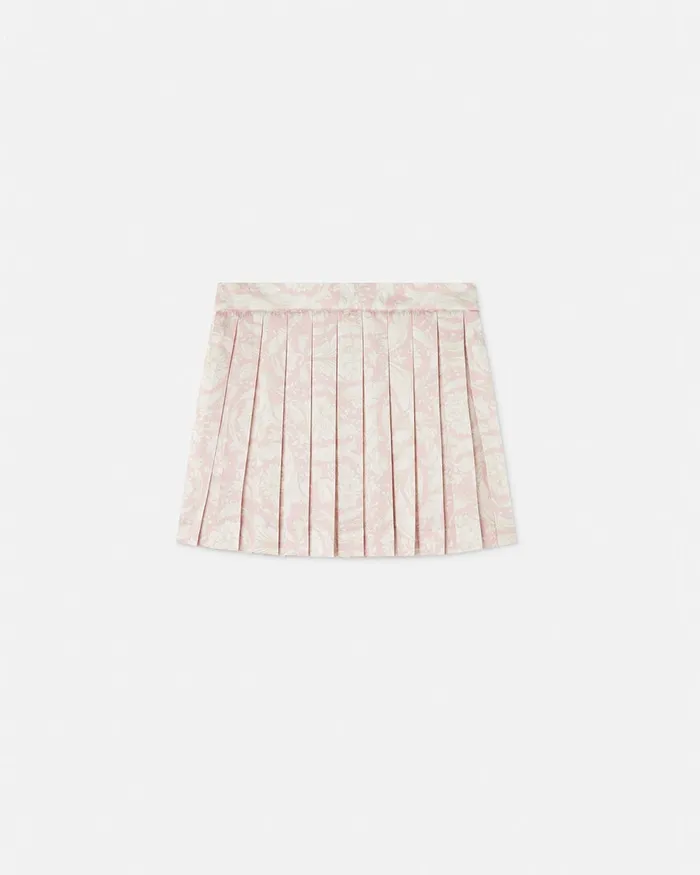 Pants and Skirts Kids Versace Barocco Pleated Skirt Pinkprint