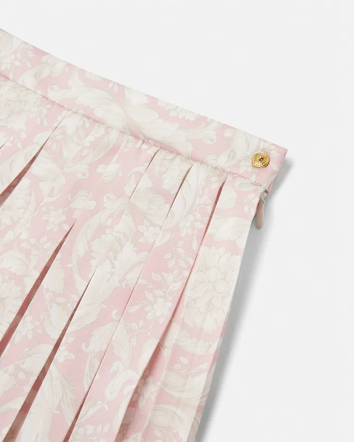 Pants and Skirts Kids Versace Barocco Pleated Skirt Pinkprint