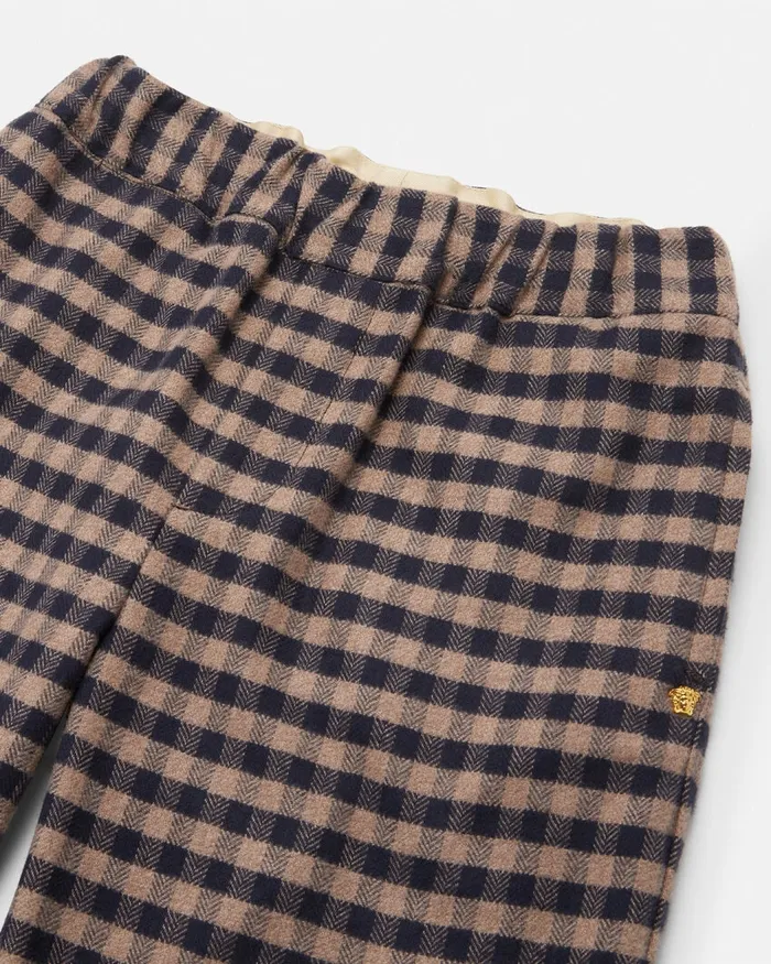 Pants Kids Versace Checked Flannel Pants Brown