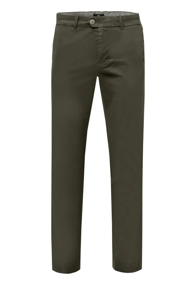 Pants Men FYNCHHATTON Legere Chino Pants Made Of Cotton Mix Dark Navybeigeolive