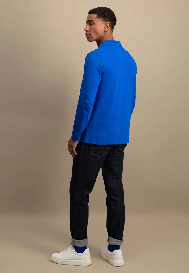 Polo Shirt Men FYNCHHATTON Long Arm Polo Shirt Made Of Cotton New Offwhitenavypoppy Redstrong Blue