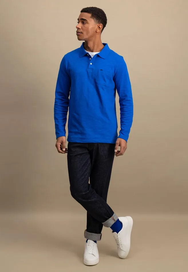 Polo Shirt Men FYNCHHATTON Long Arm Polo Shirt Made Of Cotton New Offwhitenavypoppy Redstrong Blue