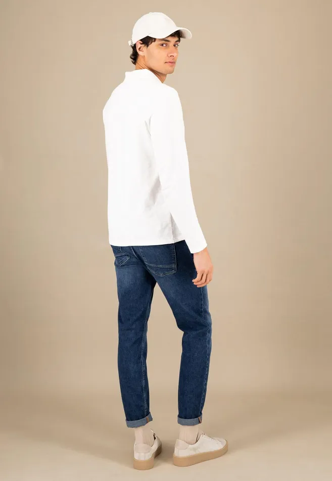 Polo Shirt Men FYNCHHATTON Long Arm Polo Shirt Made Of Cotton New Offwhitenavypoppy Redstrong Blue