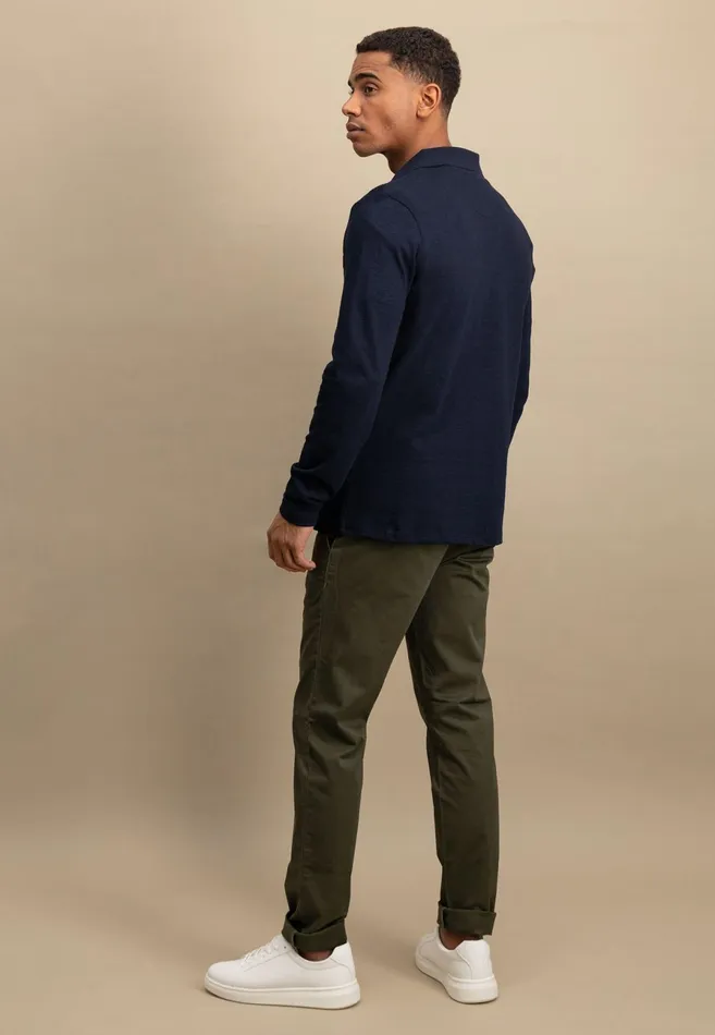 Polo Shirt Men FYNCHHATTON Long Arm Polo Shirt Made Of Cotton New Offwhitenavypoppy Redstrong Blue
