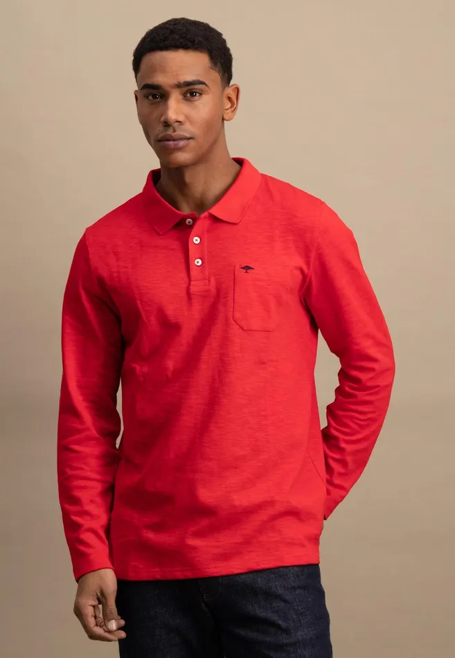 Polo Shirt Men FYNCHHATTON Long Arm Polo Shirt Made Of Cotton New Offwhitenavypoppy Redstrong Blue