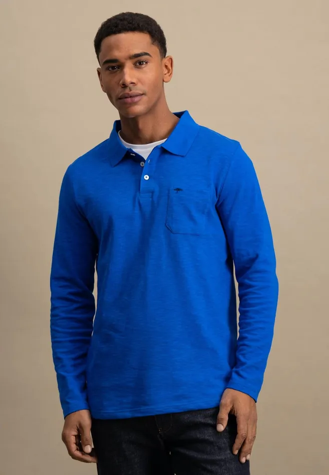 Polo Shirt Men FYNCHHATTON Long Arm Polo Shirt Made Of Cotton New Offwhitenavypoppy Redstrong Blue