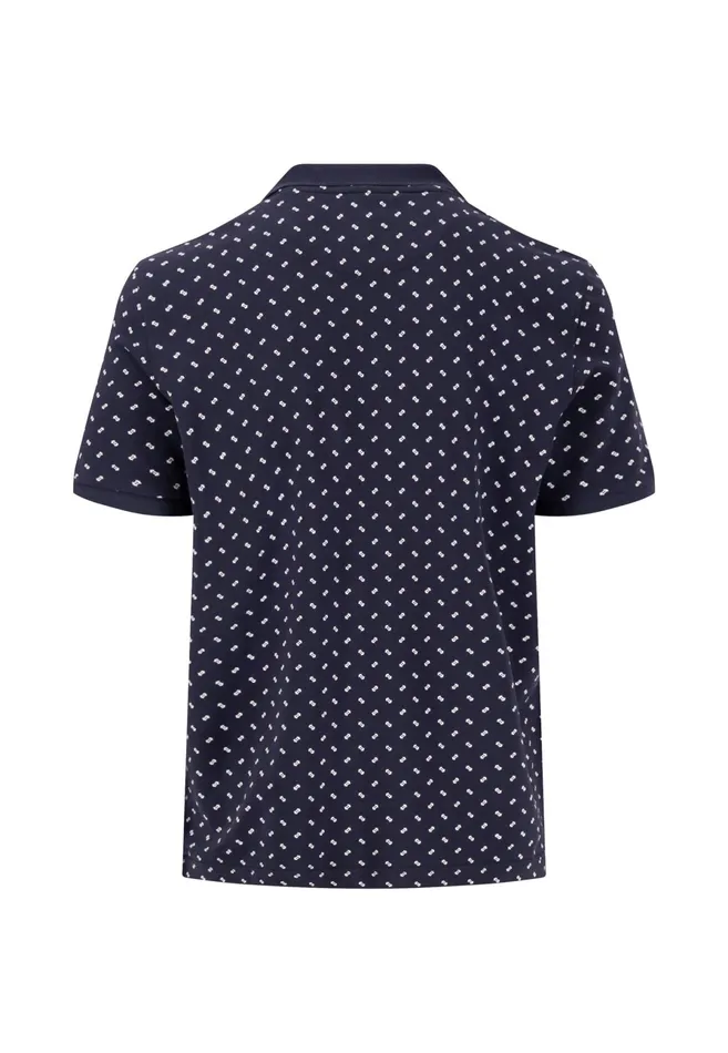Polo Shirt Men FYNCHHATTON Polo Shirt With A Minimalist All overprint Summer Breezenavywhite