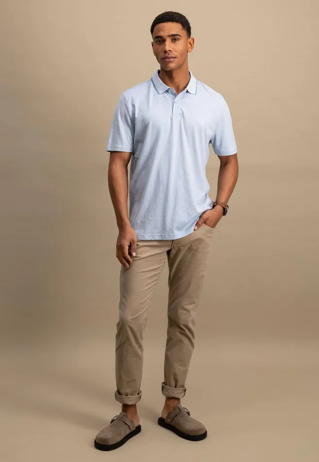 Polo Shirt Men FYNCHHATTON Polo Shirt With A Subtle LogoTail Summer Breezenavystrong Blue
