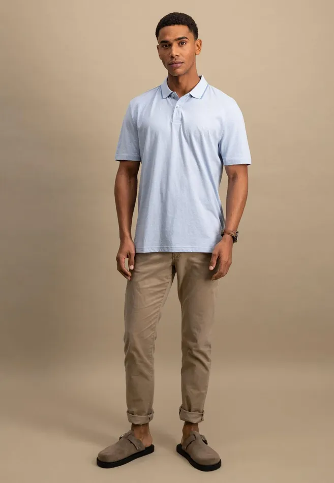 Polo Shirt Men FYNCHHATTON Polo Shirt With A Subtle LogoTail Summer Breezenavystrong Blue