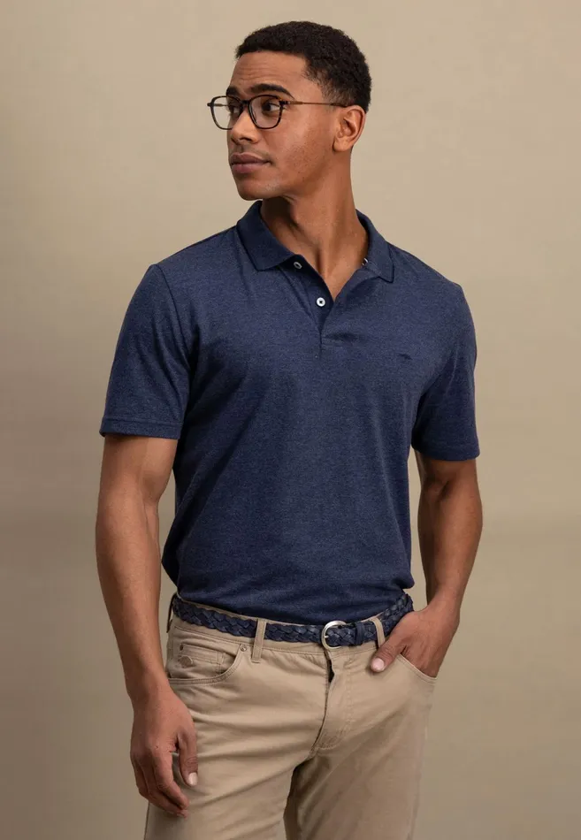 Polo Shirt Men FYNCHHATTON Polo Shirt With A Subtle LogoTail Summer Breezenavystrong Blue