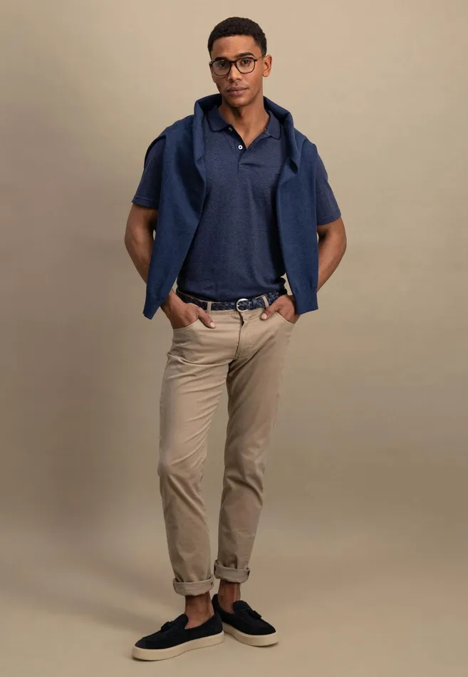Polo Shirt Men FYNCHHATTON Polo Shirt With A Subtle LogoTail Summer Breezenavystrong Blue