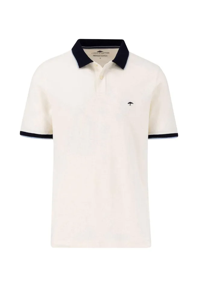 Polo Shirt Men FYNCHHATTON Polo Shirt With Collar off Collar Poppy Redsummer Breezenavynew Offwhite