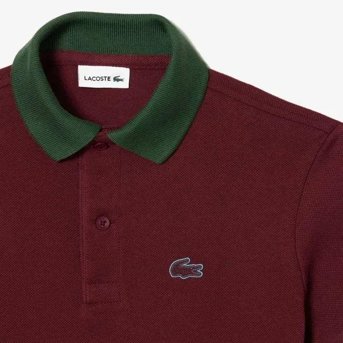 Polos Kids Lacoste Kids039 Colorblock Cotton Piqu Polo Bordeaux White N2i