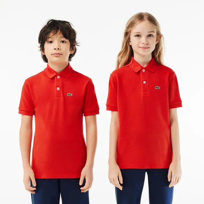 Polos Kids Lacoste Kids039 Regular Fit Petit Piqu Polo Red Currant F8m