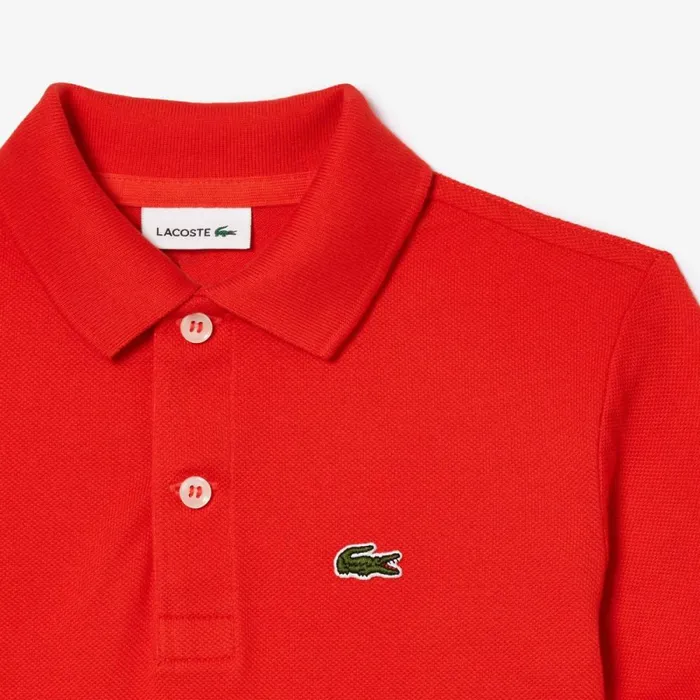 Polos Kids Lacoste Kids039 Regular Fit Petit Piqu Polo Red Currant F8m