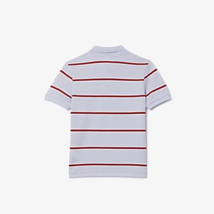 Polos Kids Lacoste Kids039 Striped Piqu Polo Light Blue White Ipq
