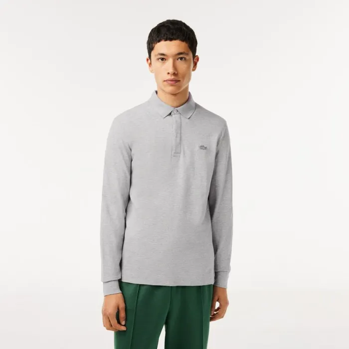 Polos Men Lacoste Men039s Smart Paris Long Sleeve Stretch Cotton Polo Grey Chine Cca Polos Men Lacoste Men039s Smart Paris Long Sleeve Stretch Cotton Polo Grey Chine Cca