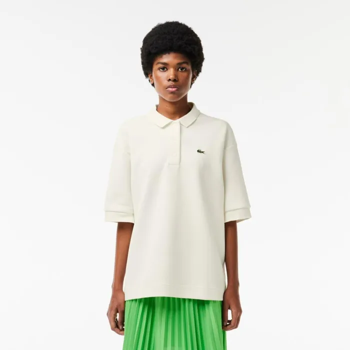 Polos Women Lacoste Women039s Cotton Piqu Oversized Polo White 70v