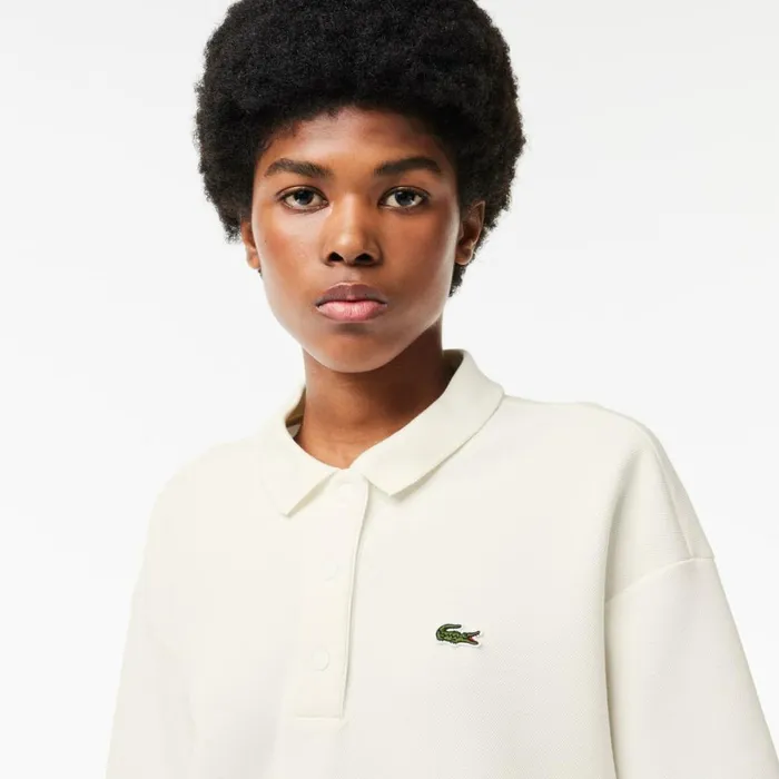 Polos Women Lacoste Women039s Cotton Piqu Oversized Polo White 70v