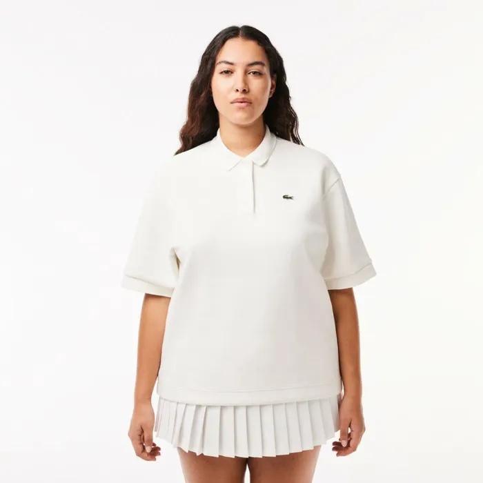 Polos Women Lacoste Women039s Cotton Piqu Oversized Polo White 70v