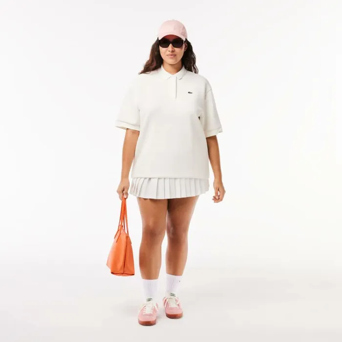 Polos Women Lacoste Women039s Cotton Piqu Oversized Polo White 70v