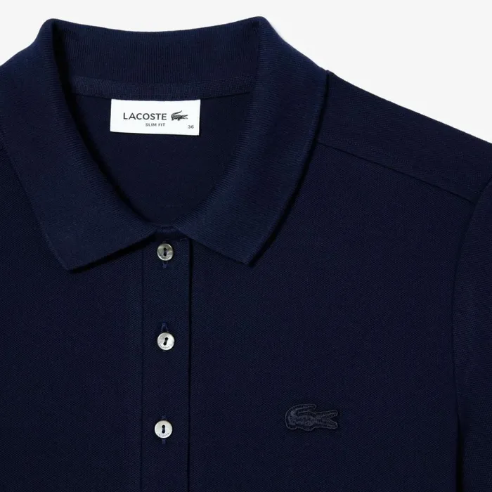 Polos Women Lacoste Women039s L12D Slim Fit Stretch Mini Piqu Polo Navy Blue 166