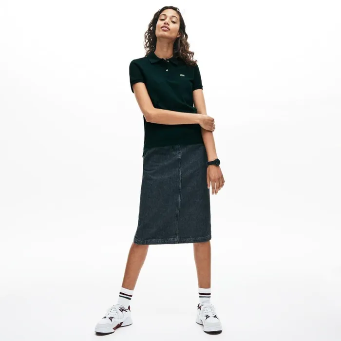 Polos Women Lacoste Women039s Regular Fit Soft Cotton Petit Piqu Polo Forest Green Yzp