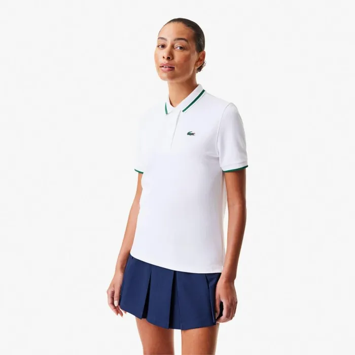 Polos Women Lacoste Women039s Sport Contrast Collar Piqu Polo White Green 3b7 Polos Women Lacoste Women039s Sport Contrast Collar Piqu Polo White Green 3b7