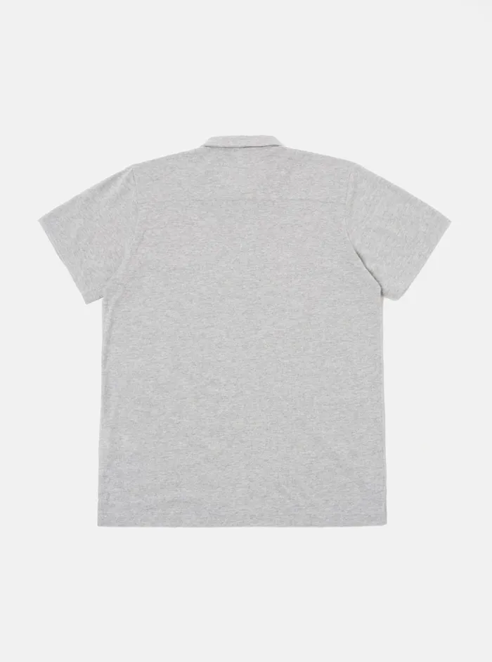 Pullover SS Shirt In Grey Marl Recycled Wool Mix Men Universal Works Tees