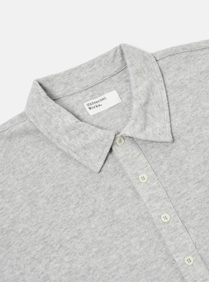 Pullover SS Shirt In Grey Marl Recycled Wool Mix Men Universal Works Tees
