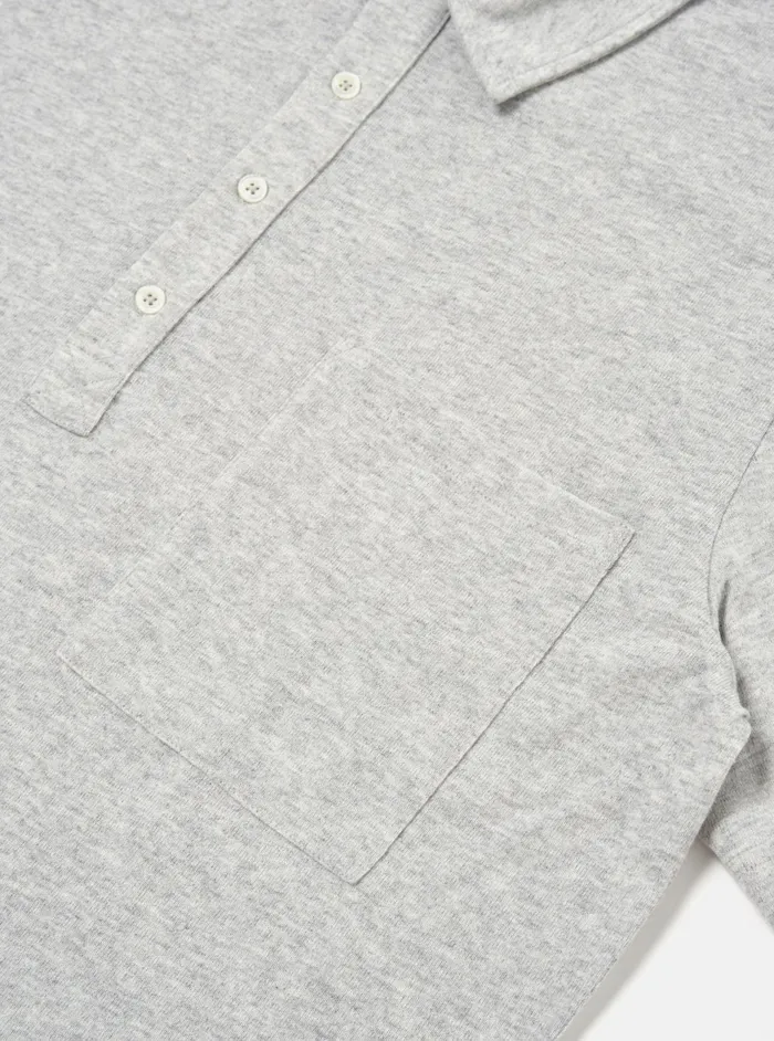 Pullover SS Shirt In Grey Marl Recycled Wool Mix Men Universal Works Tees
