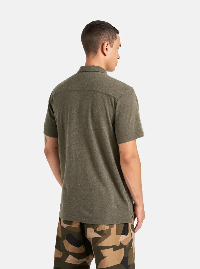 Pullover SS Shirt In Olive Recycled Wool Mix Men Universal Works Tees