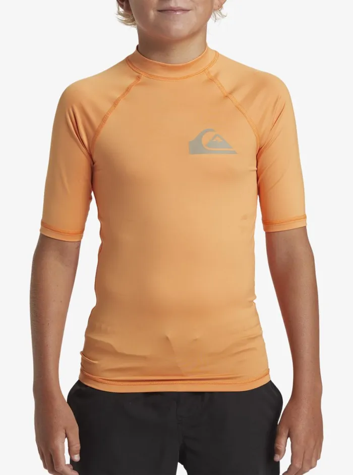 Quiksilver 816 Everyday UPF50 Short Sleeve Surf Tee Tangerine Boys Rashguards Quiksilver 816 Everyday UPF50 Short Sleeve Surf Tee Tangerine Boys Rashguards