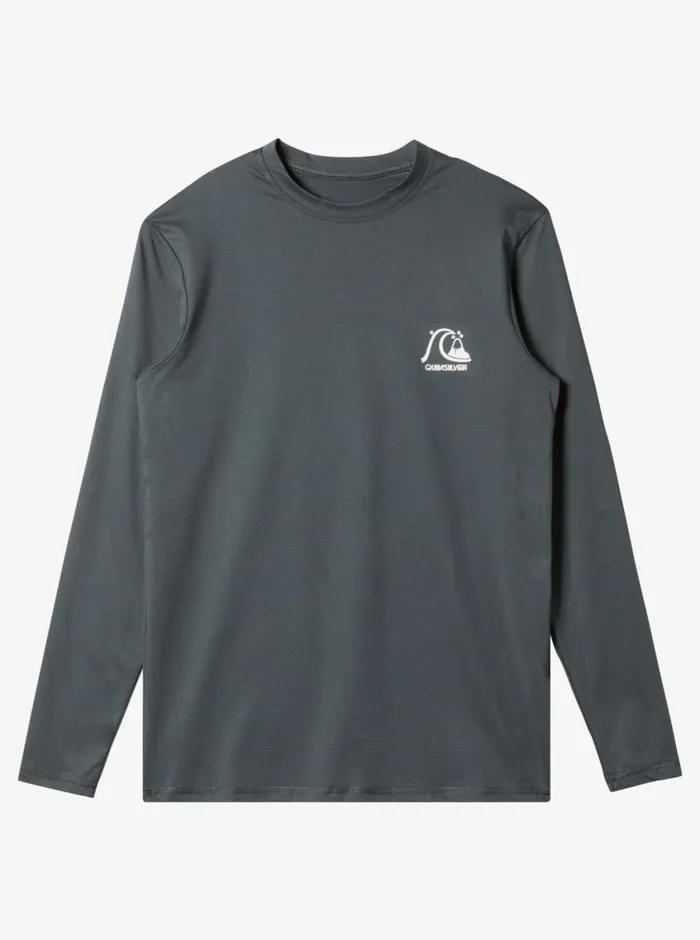 Quiksilver 816 Heritage Heather Long Sleeve UPF 50 Surf TShirt Iron Gate Boys Rashguards