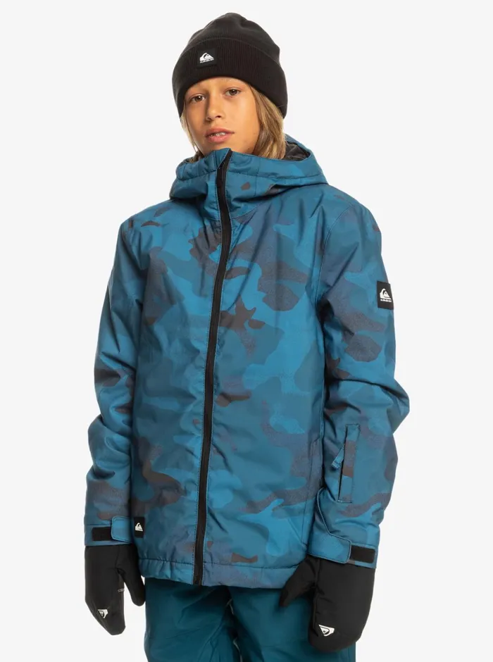 Quiksilver 816 Mission Printed Technical Snow Jacket Spray Camo Majolica Blue Boys Snow Jackets Quiksilver 816 Mission Printed Technical Snow Jacket Spray Camo Majolica Blue Boys Snow Jackets