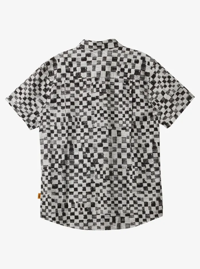 Quiksilver 816 Saturn Distort Short Sleeve Woven Shirt Black Mercury Ss Youth Boys Shirts