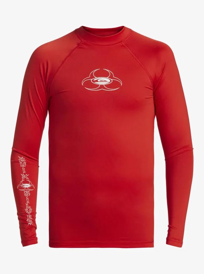 Quiksilver 816 Saturn UPF50 Long Sleeve Surf Tee High Risk Red Boys Rashguards Quiksilver 816 Saturn UPF50 Long Sleeve Surf Tee High Risk Red Boys Rashguards