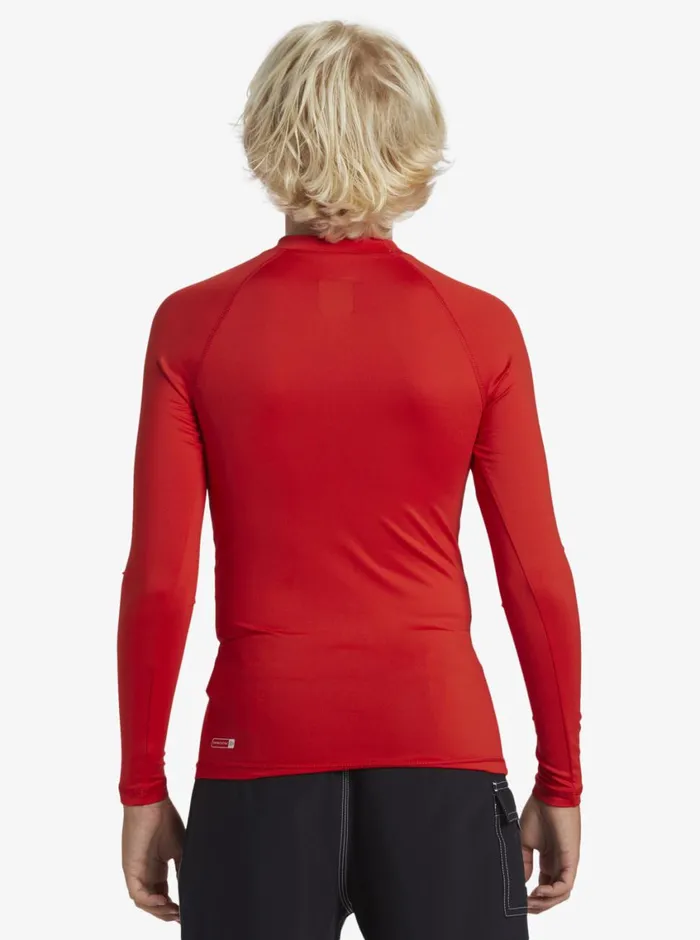 Quiksilver 816 Saturn UPF50 Long Sleeve Surf Tee High Risk Red Boys Rashguards