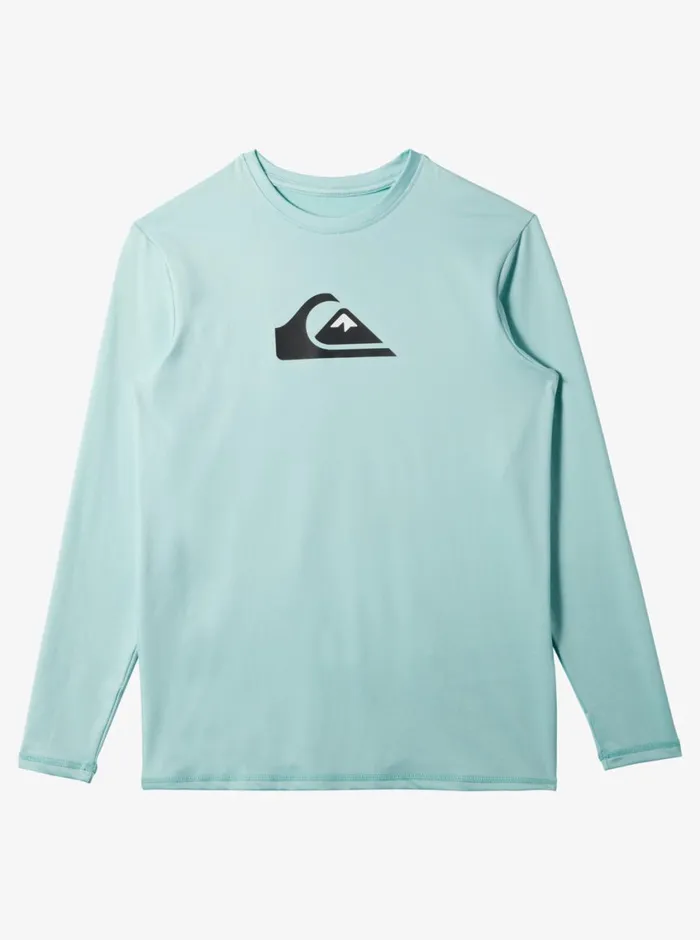 Quiksilver 816 Solid Streak Ls Youth LSL Surf Tee Pastel Turquoise Boys Rashguards Quiksilver 816 Solid Streak Ls Youth LSL Surf Tee Pastel Turquoise Boys Rashguards