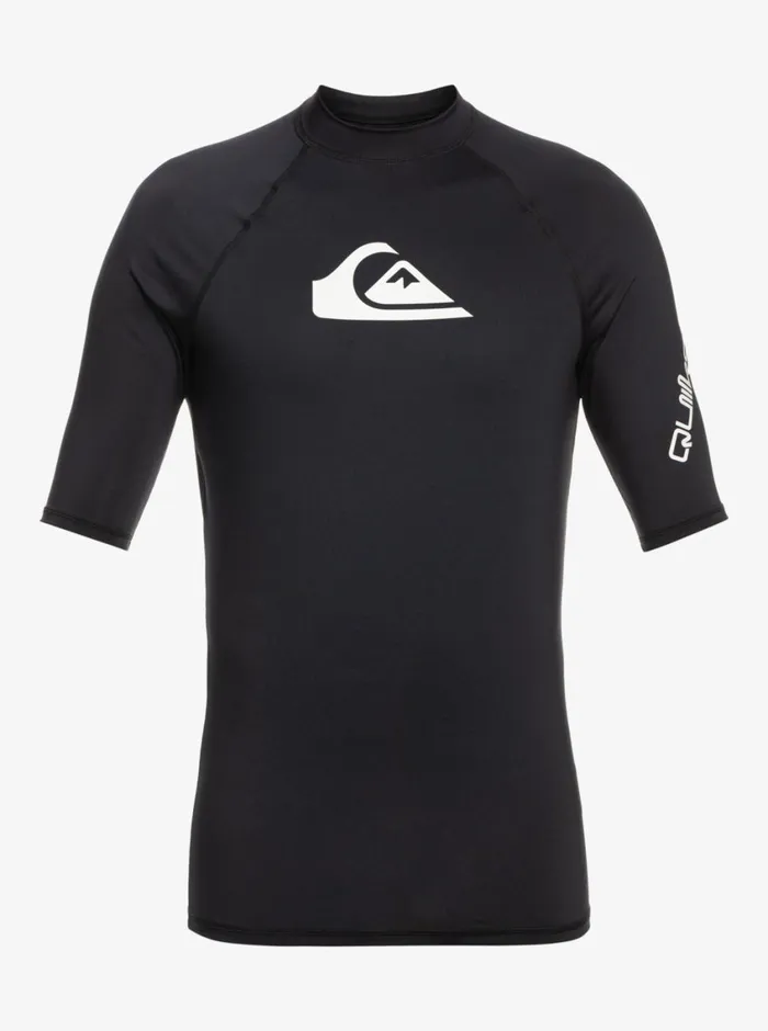 Quiksilver All Time Short Sleeve UPF 50 Rashguard Black Mens Rashguards