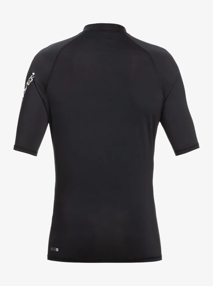 Quiksilver All Time Short Sleeve UPF 50 Rashguard Black Mens Rashguards Quiksilver All Time Short Sleeve UPF 50 Rashguard Black Mens Rashguards